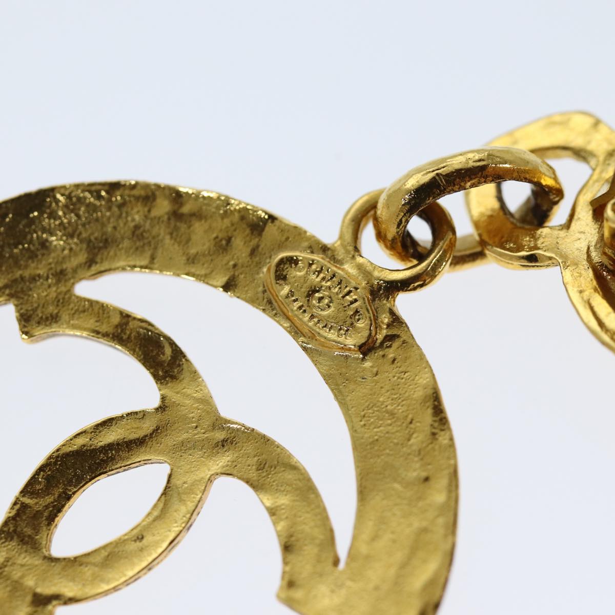 Top Quality Chanel Earring Metal One Side Only Gold CC Auth bs13983
