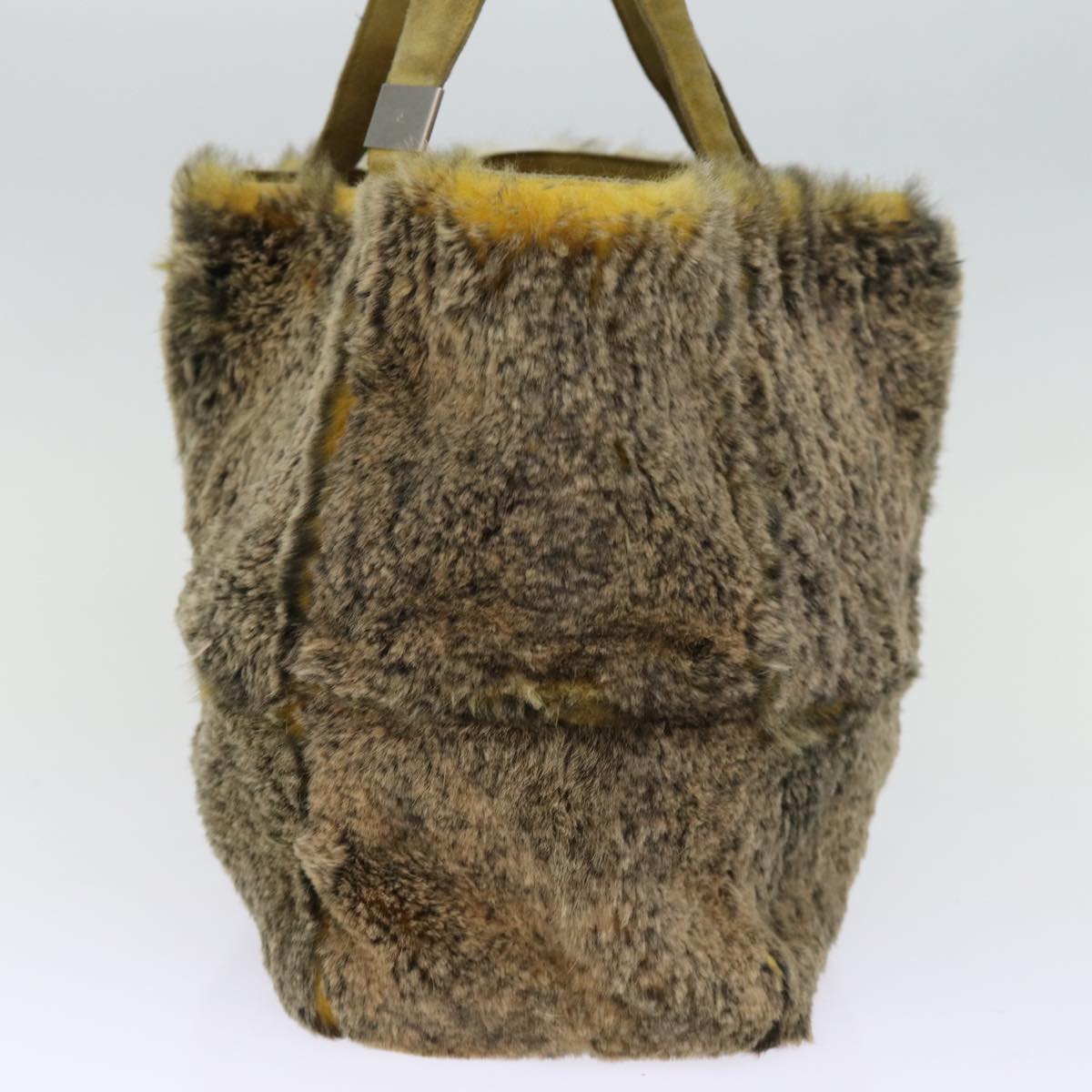 CHANEL Hand Bag Canvas Brown CC Auth bs14058