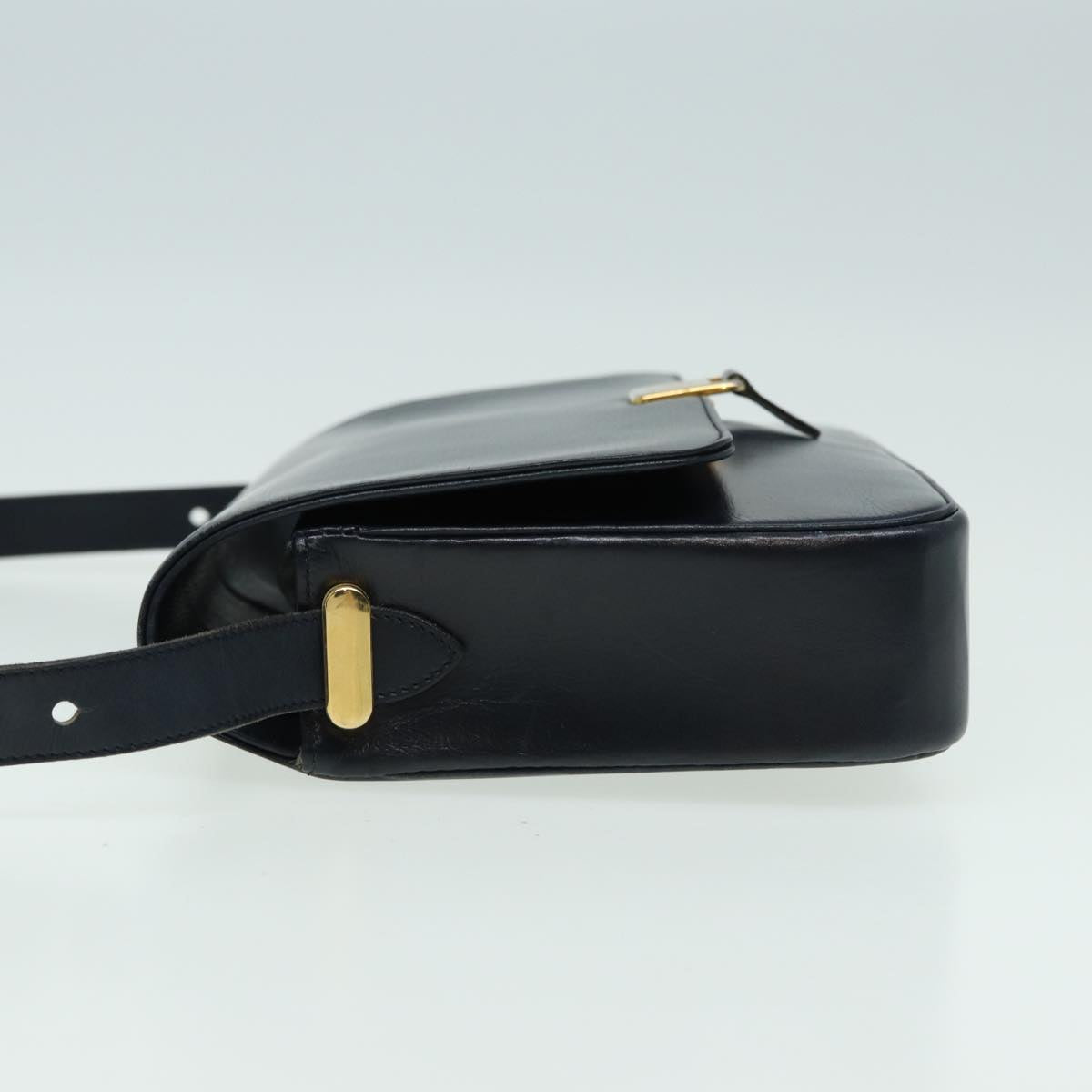 CHRISTIAN DIOR Shoulder Bag Leather Navy Auth bs15773
