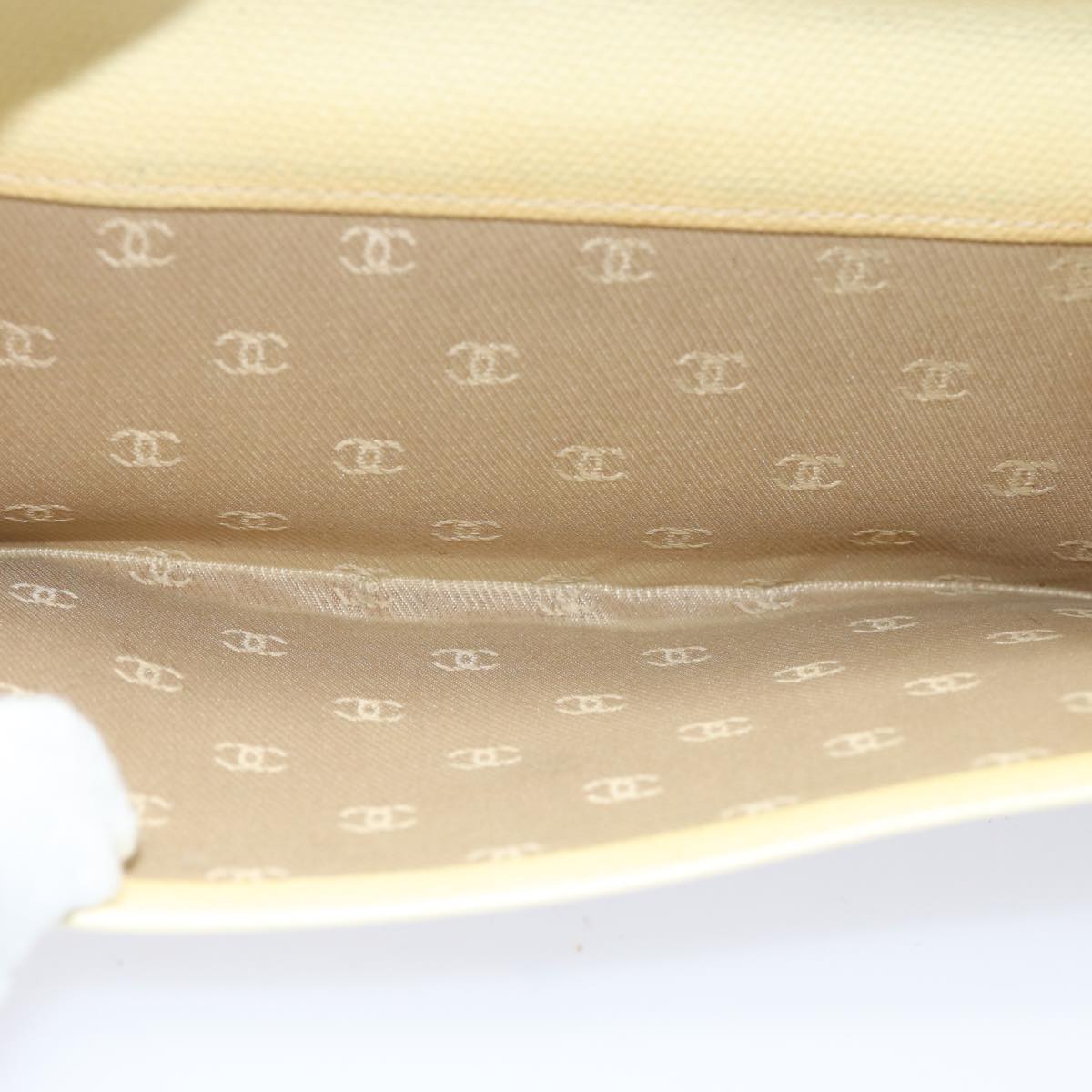 Top Quality Chanel COCO Mark Wallet Leather Vanilla CC Auth bs15966