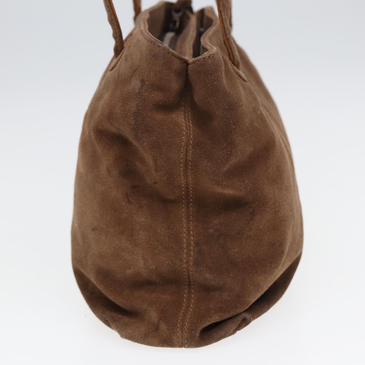 CHANEL Matelasse Tote Bag Suede Brown CC Auth bs16010