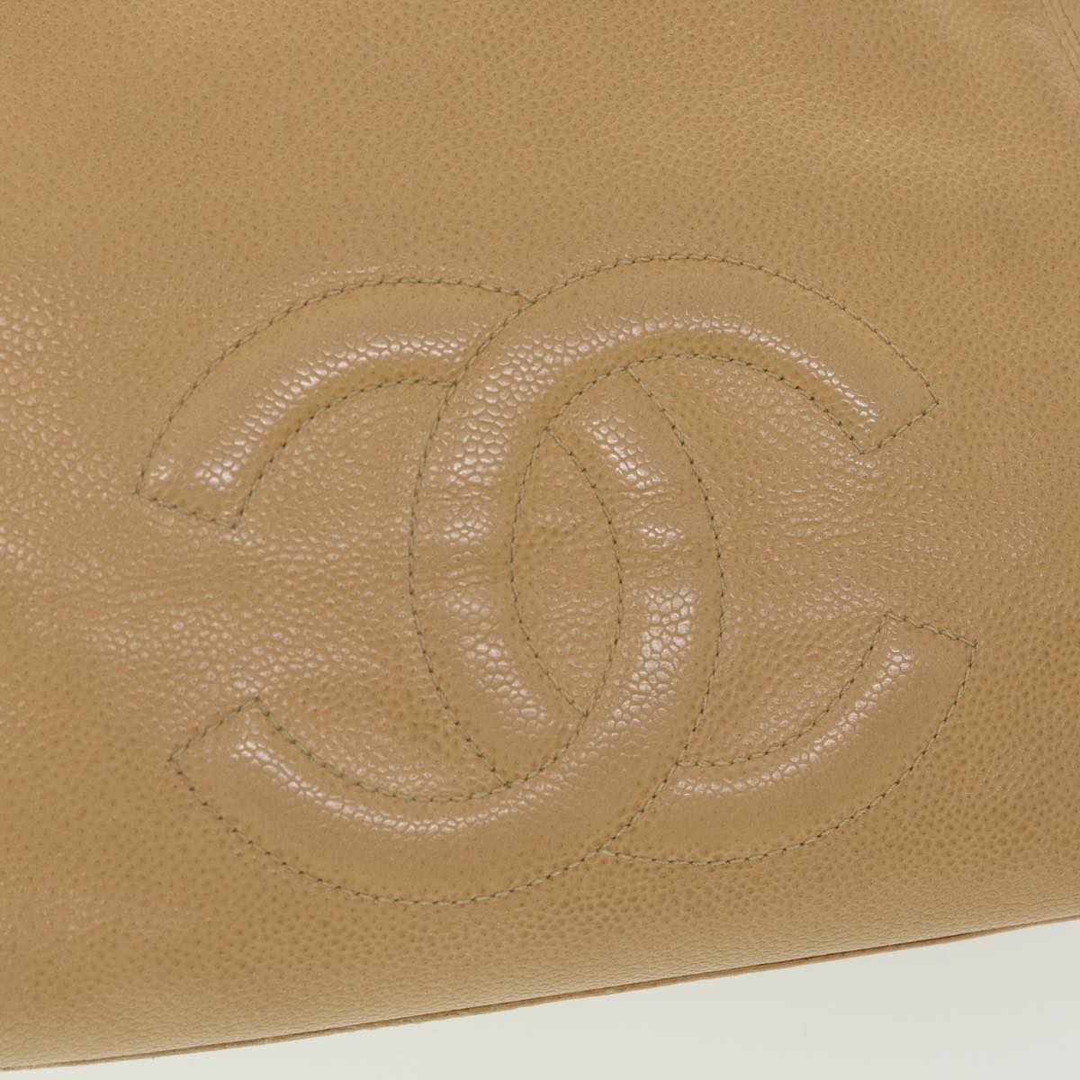 CHANEL Tote Bag Caviar Skin Beige CC bs4522