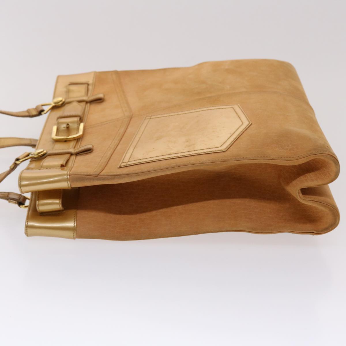 CHRISTIAN DIOR Trotter Canvas Tote Bag Beige Auth bs6841