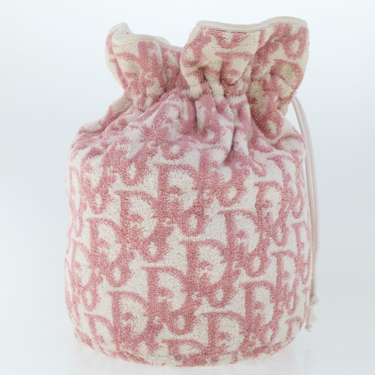 CHRISTIAN DIOR Trotter Canvas Shoulder Bag Pile Pink Auth bs6850