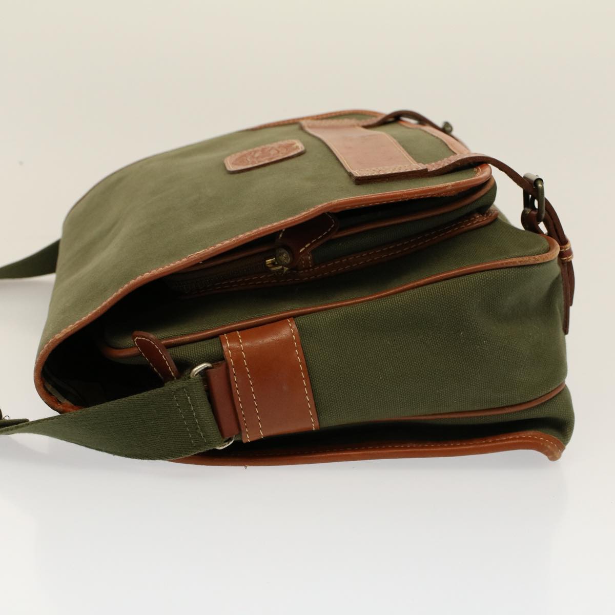 BURBERRYSs Shoulder Bag Canvas Khaki Auth bs9442