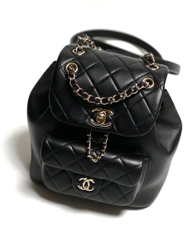 Small Backpack Calfskin Gold Metal Black Chanel