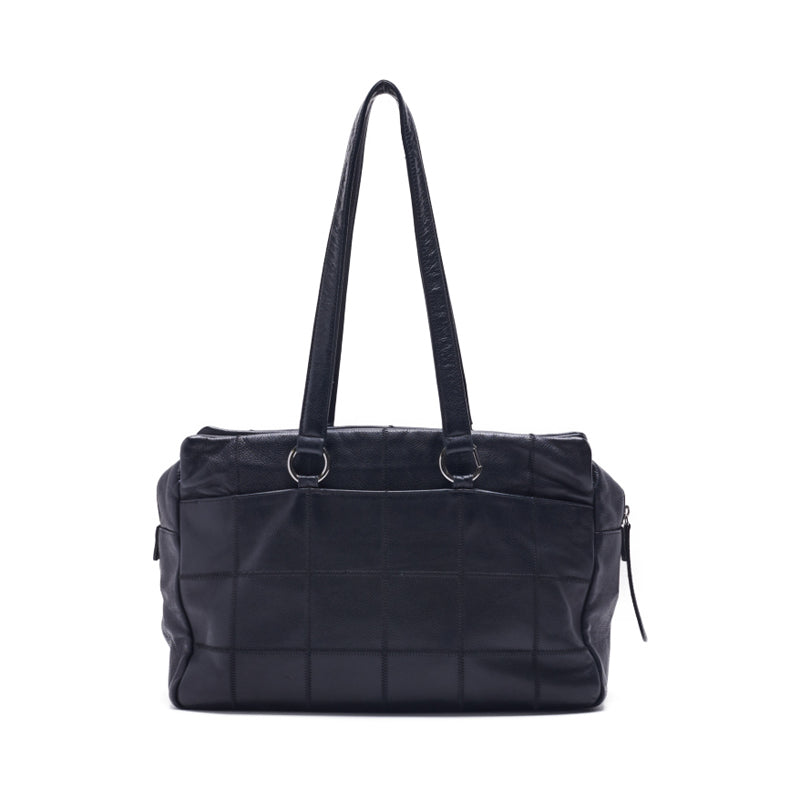 CHANEL CHOCOLATE BAR LOGO MARKING ULTRASETCH BOSTON TORTBACK CABIAS SKIN BLACK (Silver G) HANDBACK LADY BAG HYBRAND ( Ship) HYBRAND SHOP ONLINE SHOP