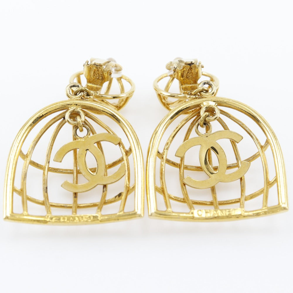 CHANEL Bird C Earring G French made 1993 93P 31.9g Bird cage
