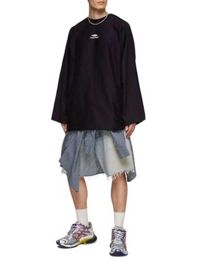 Luxury Balenciaga Icon Flat Long Sleeve T-Shirt Black