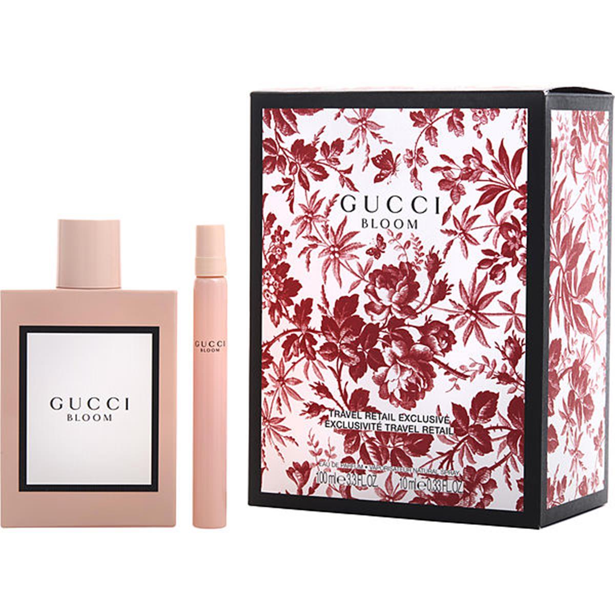 Gucci Bloom Eau De Parfum Spray 3.3 oz & Eau De Parfum Spray 0.33 oz Mini Gift Set