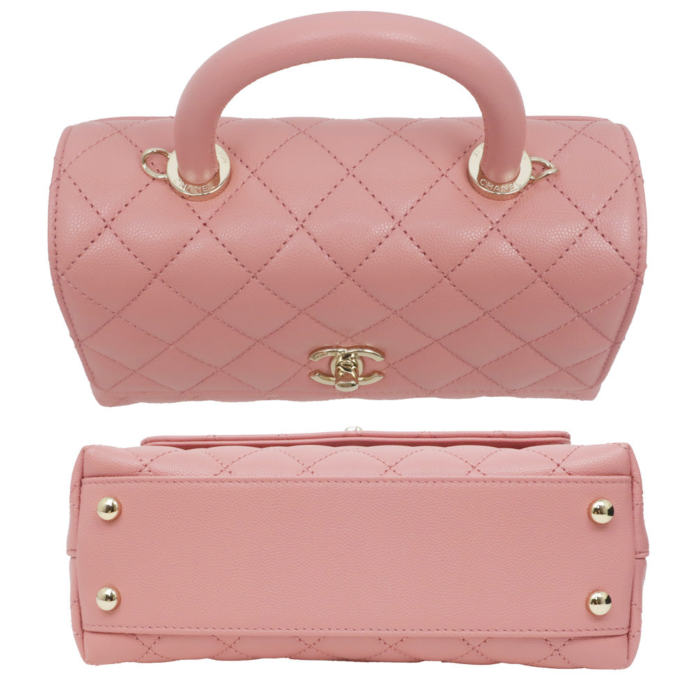 Chanel Coco Handle XS Green S Handbag Top Handle Pink S GD G A92990