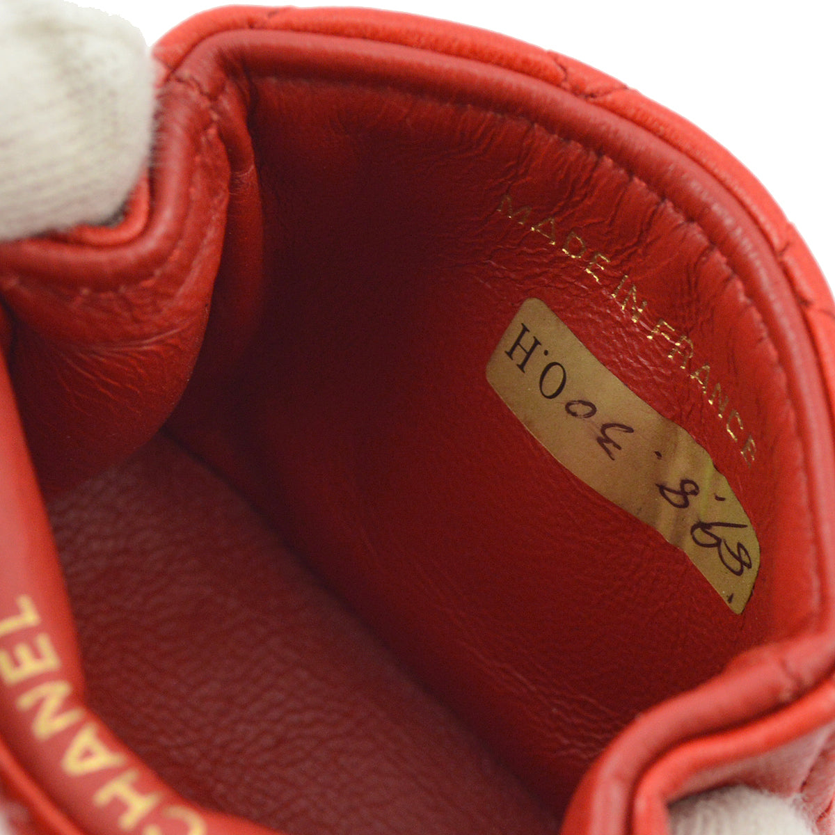 Chanel Red Lambskin Classic Flap Micro Bag