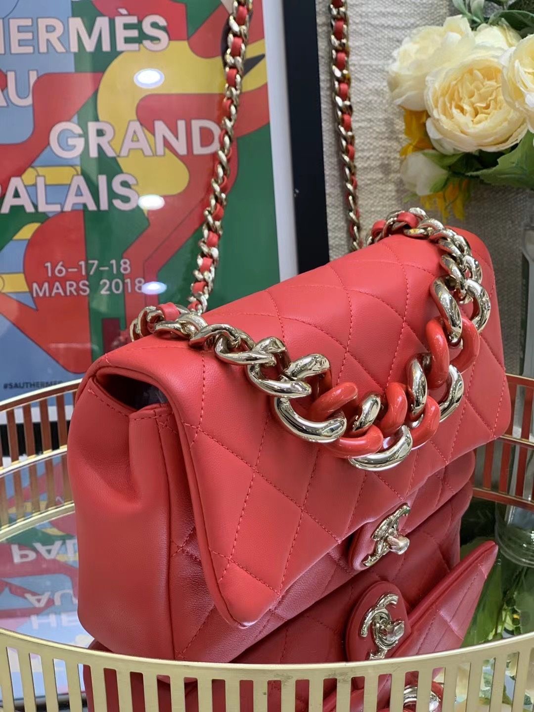 Chanel Flap Bag Red 23*14CM 8408