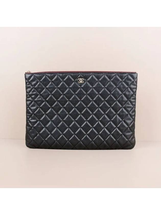 Classic large clutch caviar black gold plated A82552 B01481 C3906 Chanel