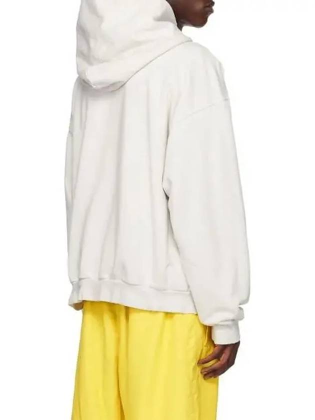 Luxury Balenciaga BB Logo Print Hoodie Cream