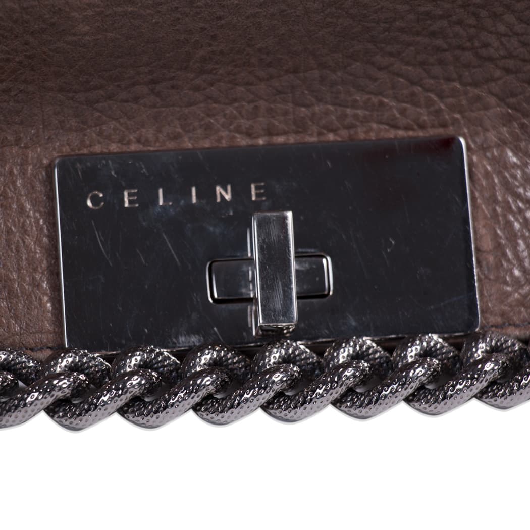 Céline Chain-Link Leather Shoulder Bag