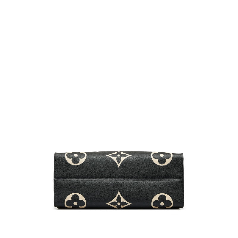 Louis Vuitton Monogram Implant Onzagor GM Handbag Shoulder Bag 2WAY M45945 Black Ivory Leather Louis Vuitton