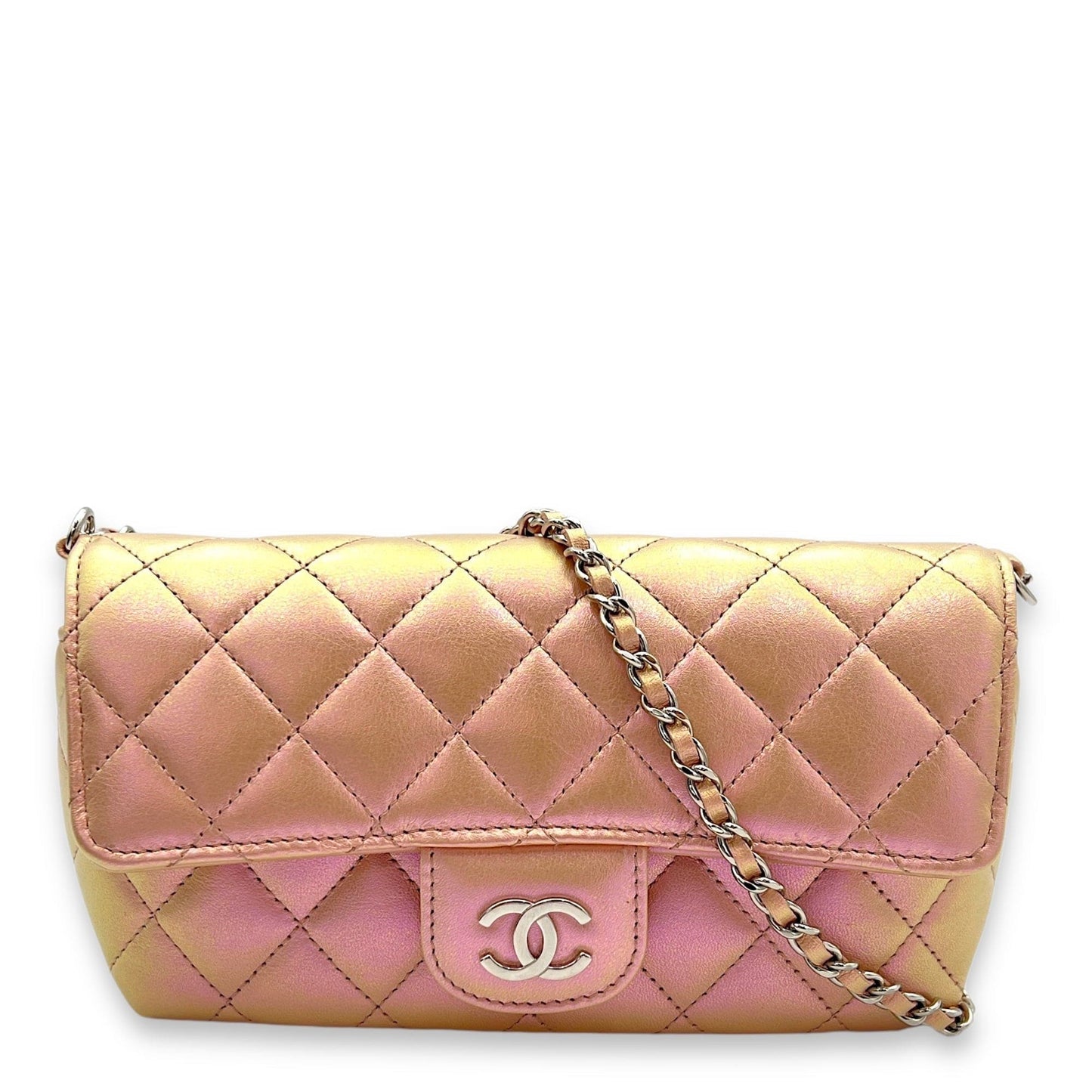 Chanel Glasses Crossbody Bag Pink in Calfskin, Silver hardware S2409-001414CH