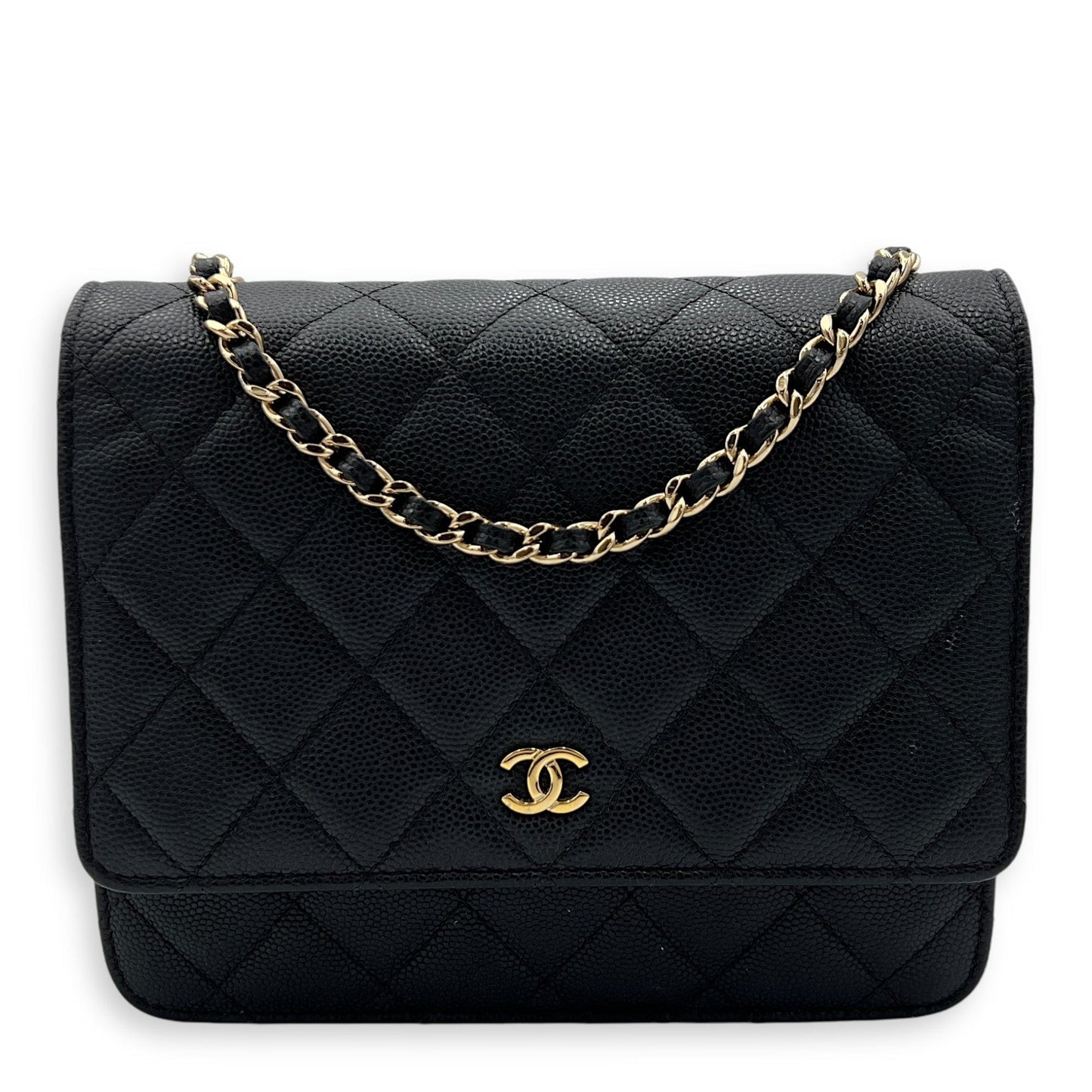 Chanel Quilted Black Wallet On Chain in Caviar Leather, Gold hardware S2410-002058VZ