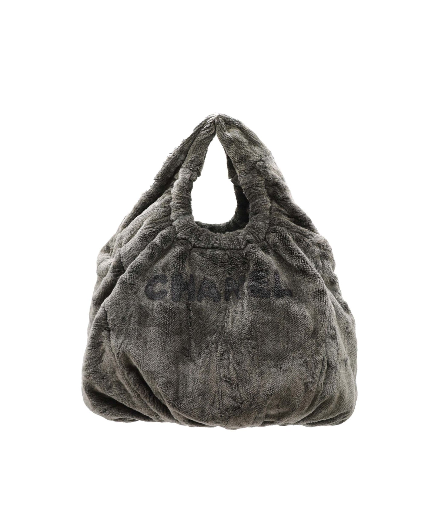 Chanel faux fur khaki tote - DXBS3067