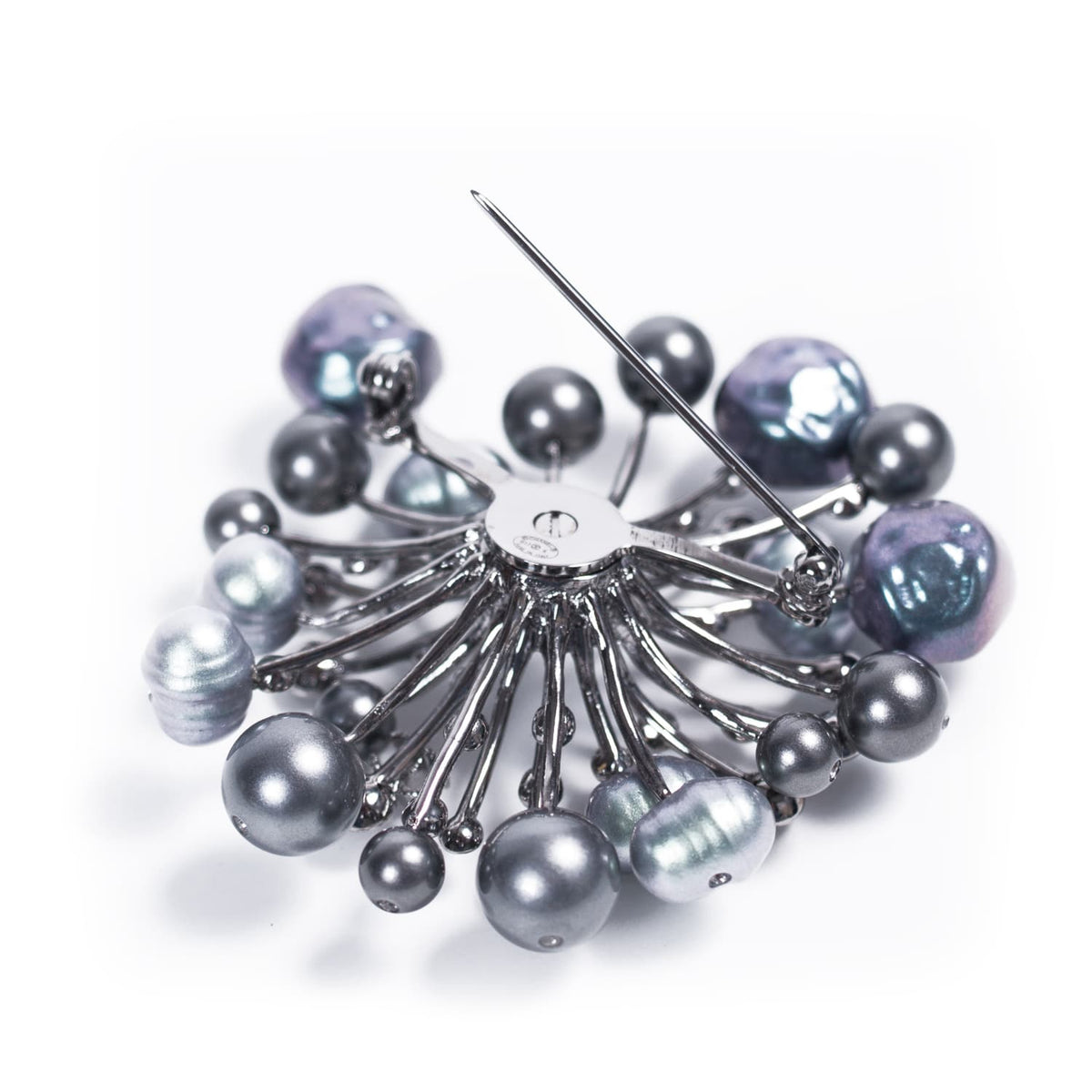 Chanel Gunmetal Crystal Brooch