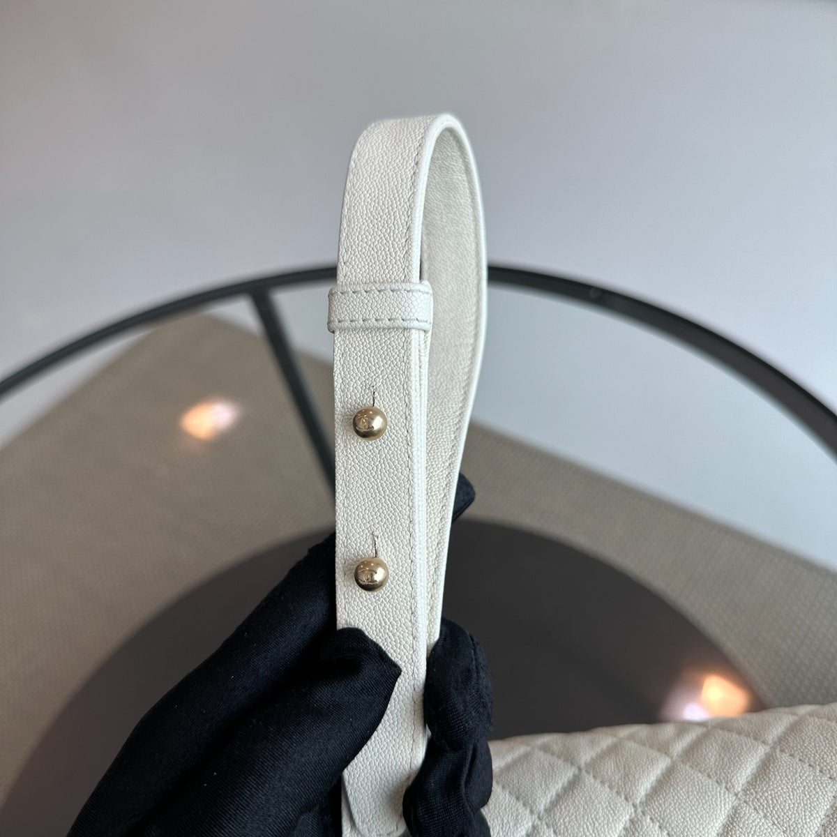 Caviar Boy Old Medium 25CM Quilted Leboy White GHW No 27