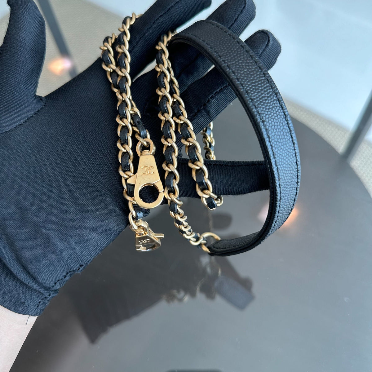 Caviar Small Coco Handle 24cm Quilted Calfskin Black No 24
