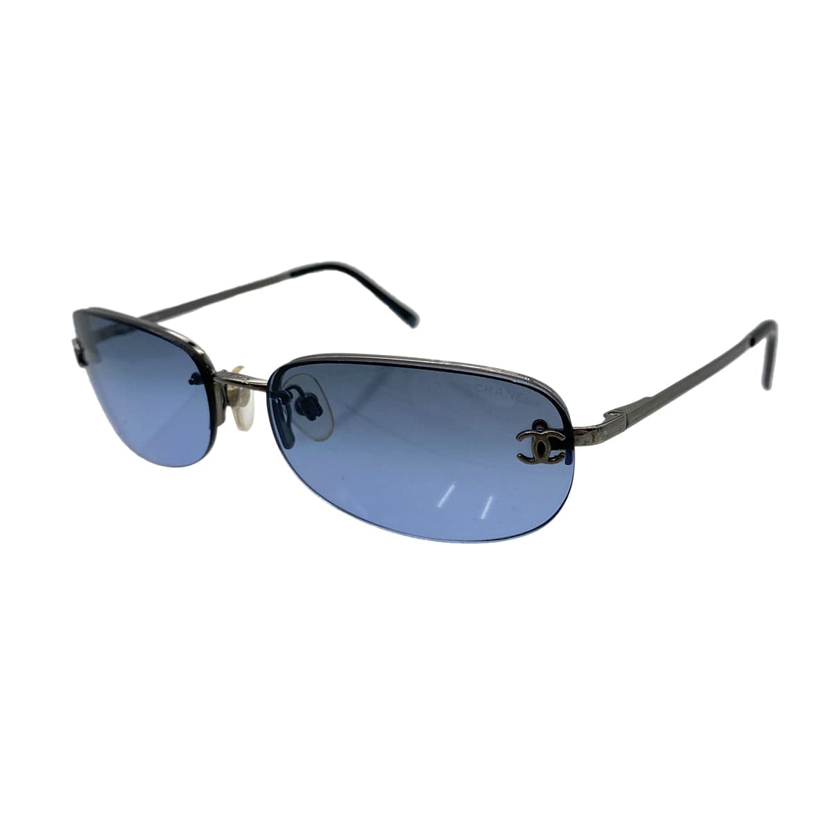 CHANEL VINTAGE SUNGLASSES COCOMARK SILVER EYEWEAR 90260430
