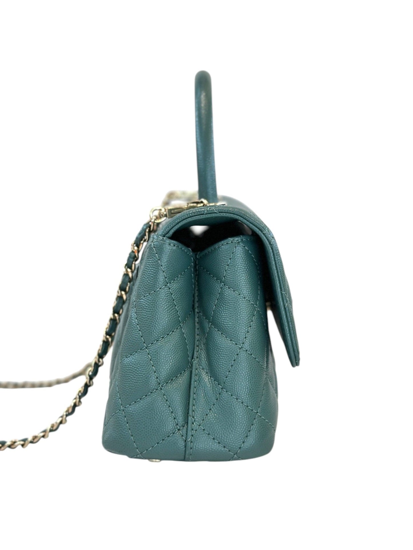 Chanel Green Coco Handle Small