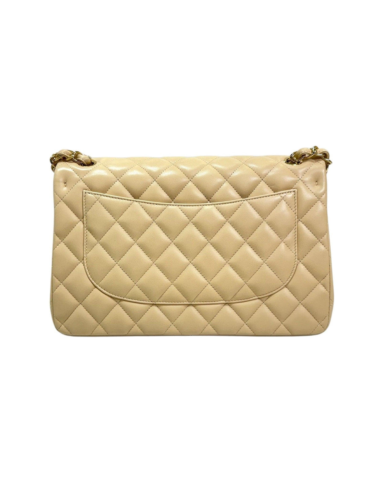 CHANEL JUMBO BEIGE CLASSIC FLAP BAG 122419A08