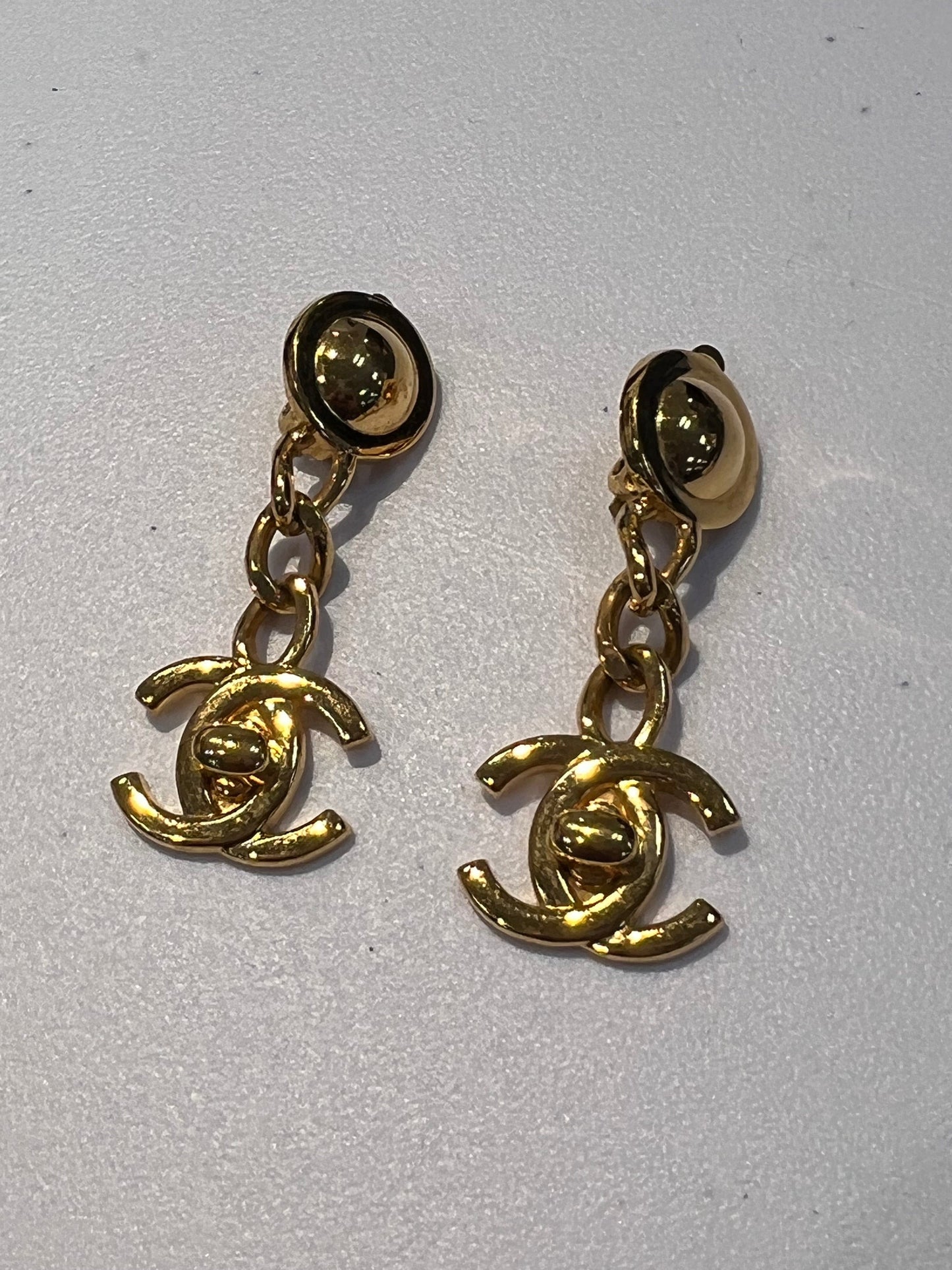 Chanel Dangling Turnlock Clip Ons GHW 90269857