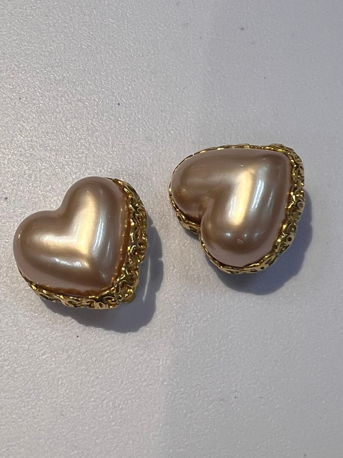 Chanel Pearl Heart Clip Ons GHW 90269934