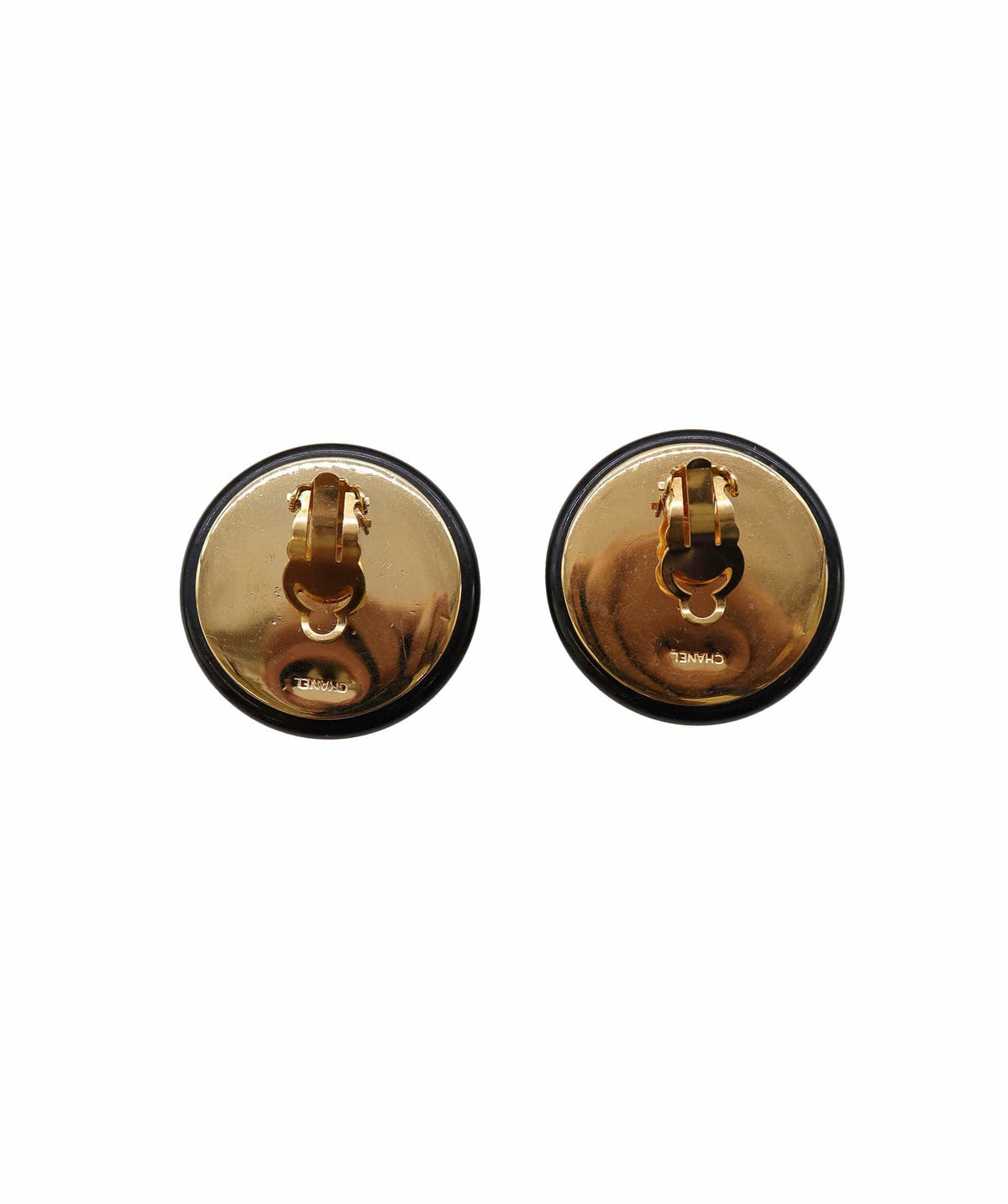 CHANEL VINTAGE ROUND EARRINGS MATELASSE COCOMARK ACCESSORY DXBS2245