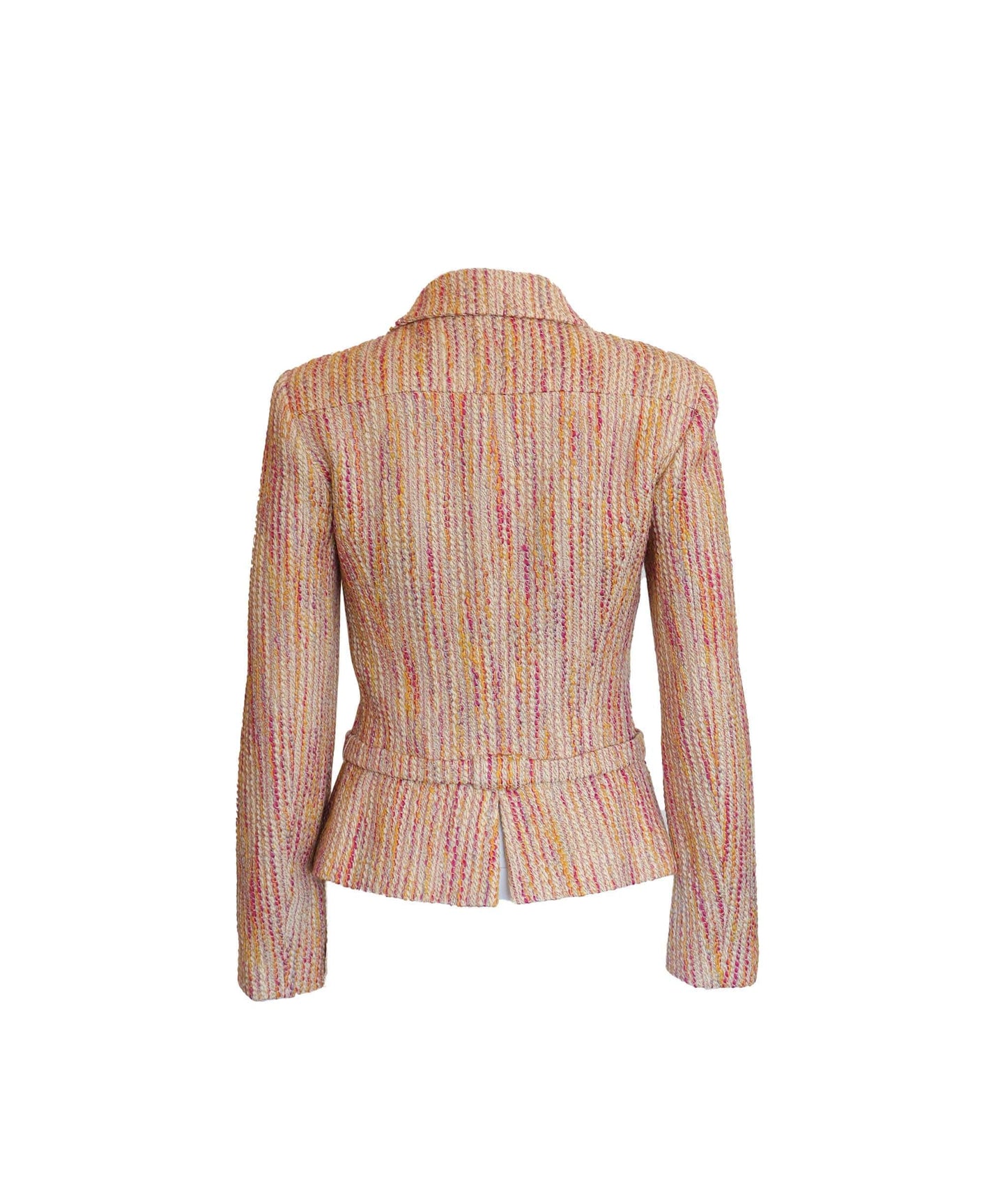 CHANEL 2001 LESAGE Tweed Jacket with Belt COCO Lining DXBS2937