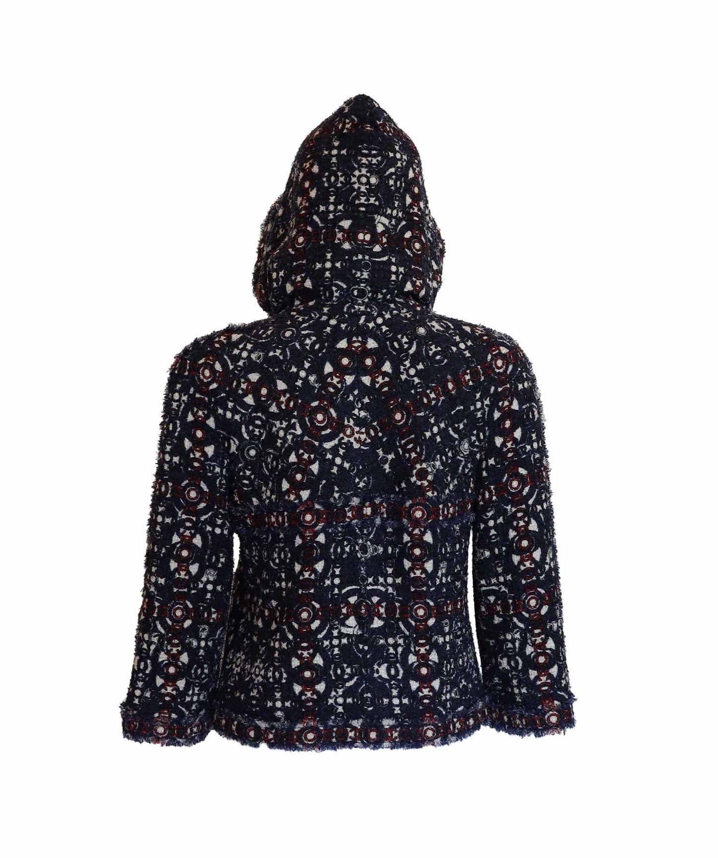 CHANEL 2007 Hoodie COCO Silk Lesage Tweed Jacket DXBS2949