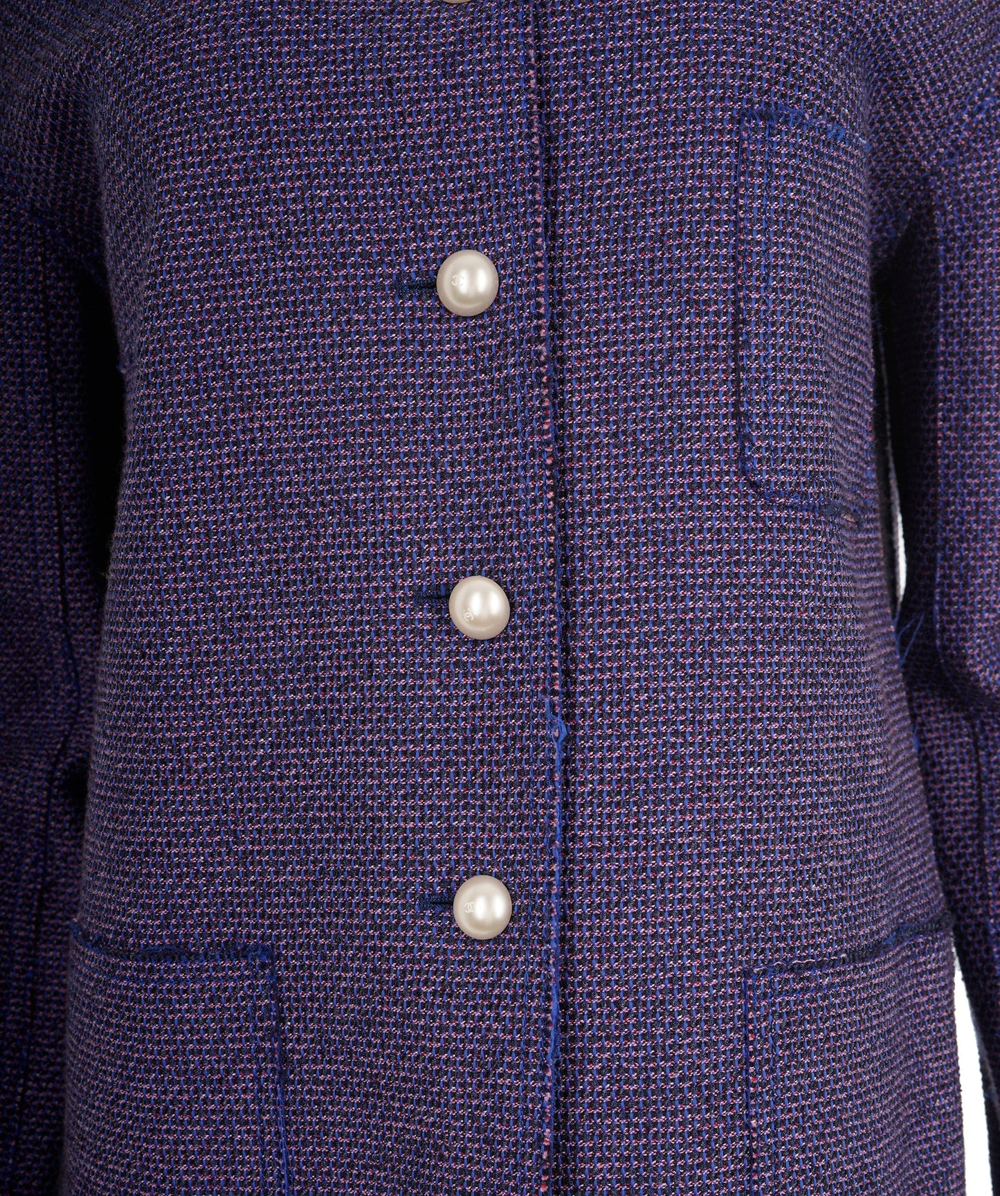 Chanel 2013 Purple & Blue Pearl CC Button Tailored Jacket ABL0062