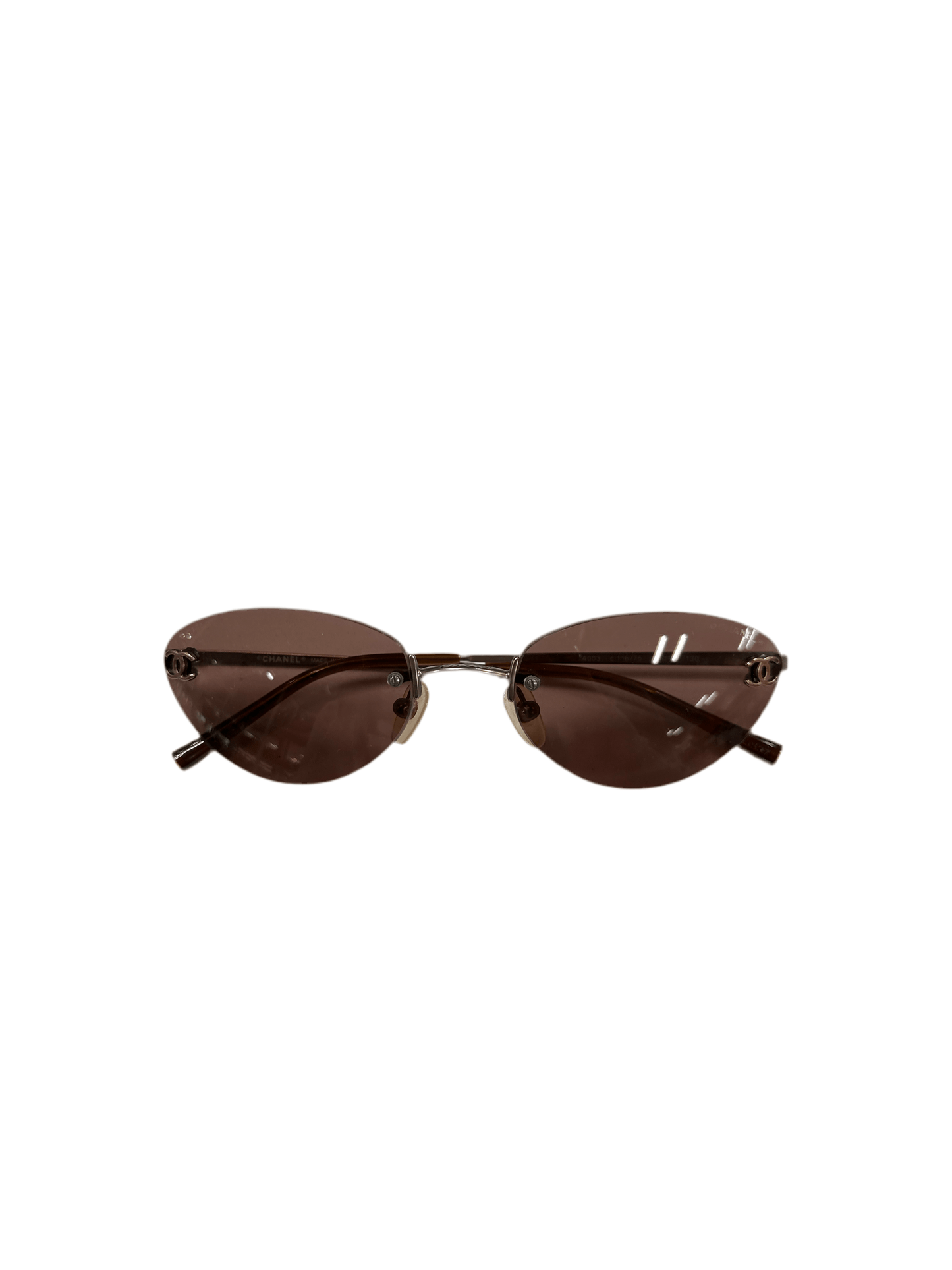Chanel burgundy rimless sunnies 90260496