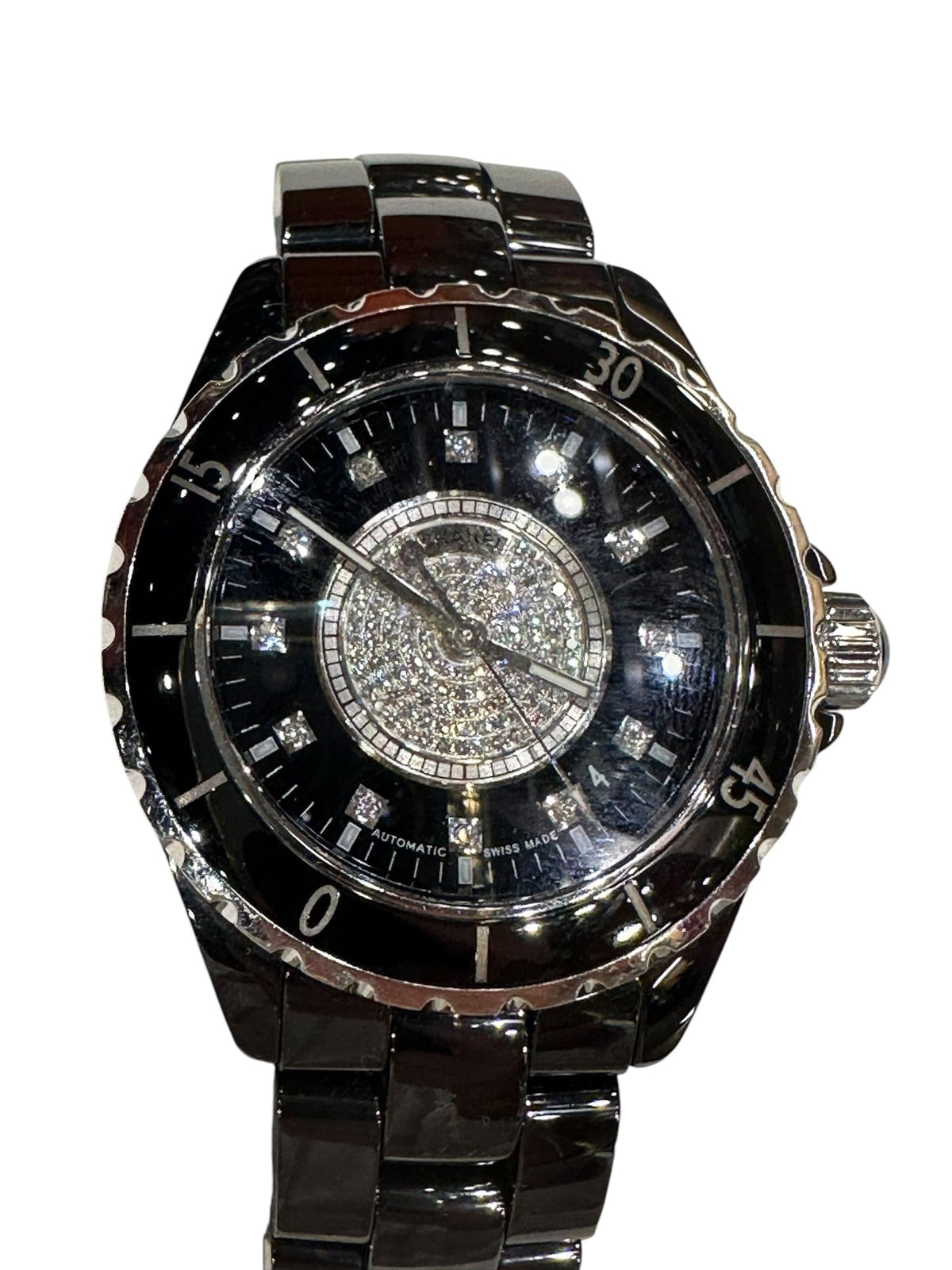 Chanel J12 Black Ceramic with Diamond Bezel 36mm