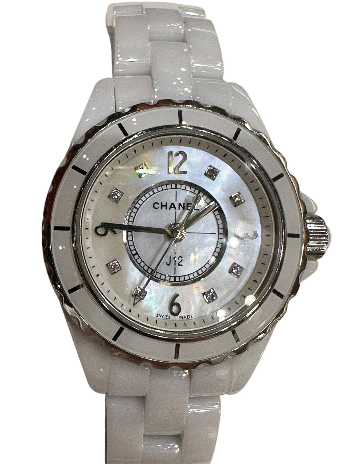 Chanel J12 with MOP face & Diamonds 28mm