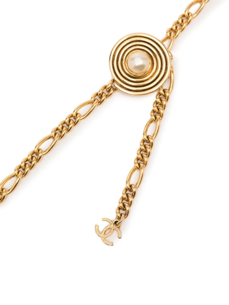 CHANEL Pearl Detail Belt 1980s