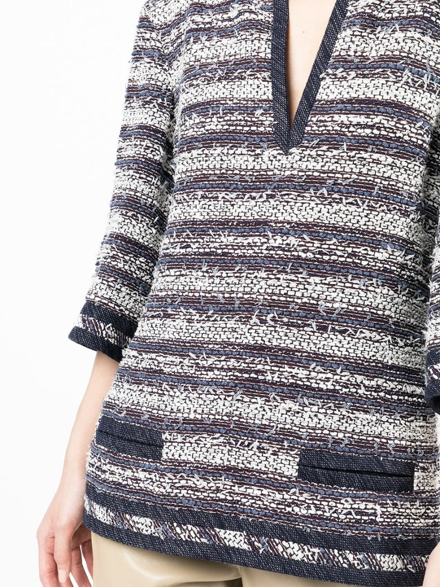 Striped Blue Tweed Tunic