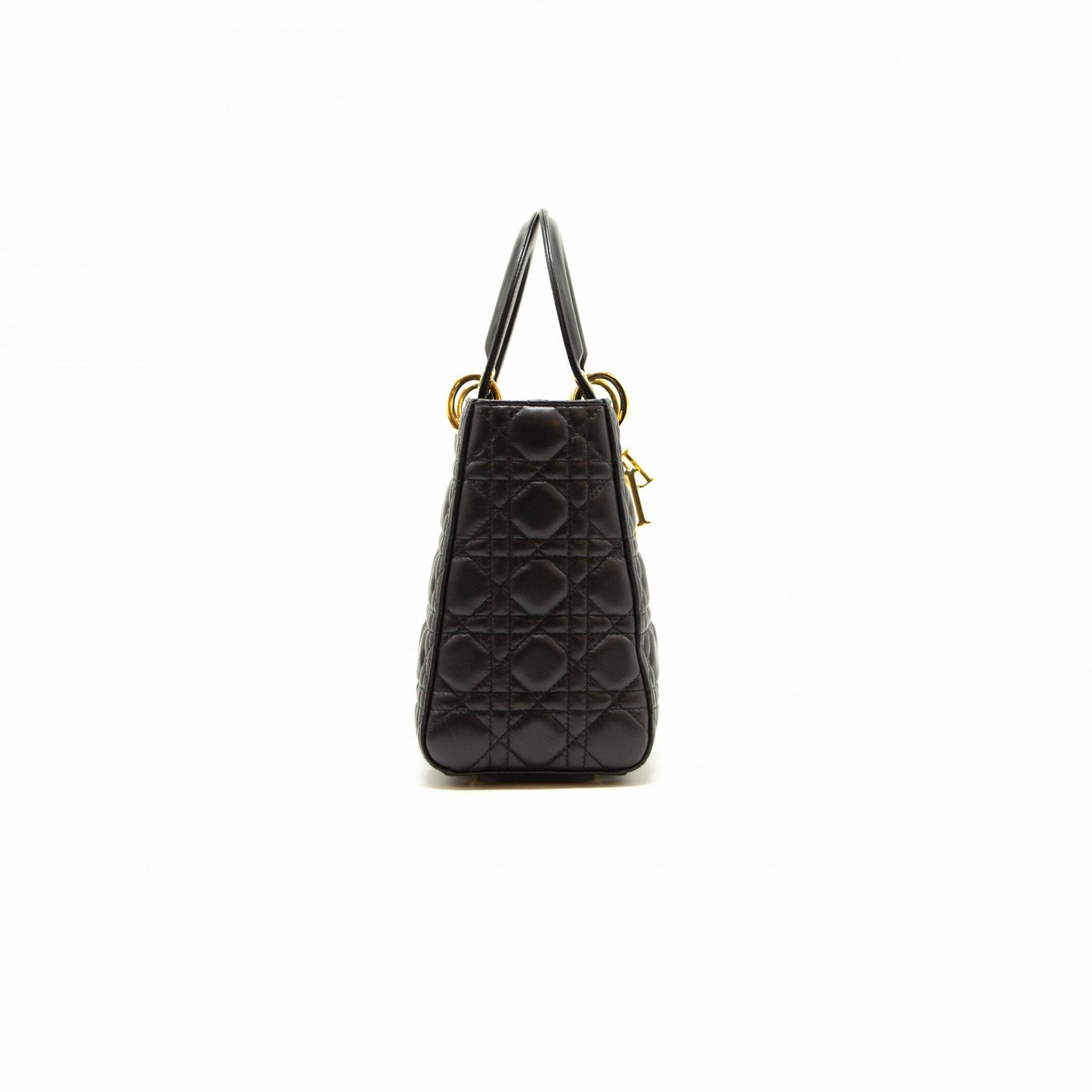 Dior Black Quilted Cannage Leather Medium Lady Dior Tote Bag