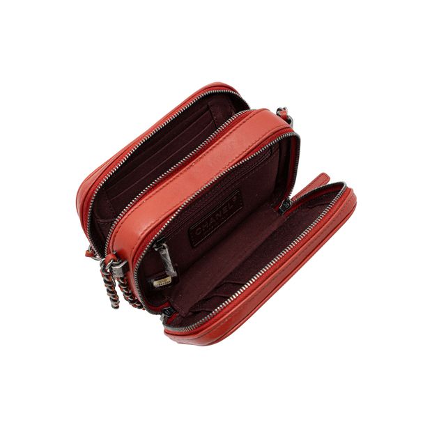 CHANEL Coco Boy Camera Bag Quilted Leather Mini