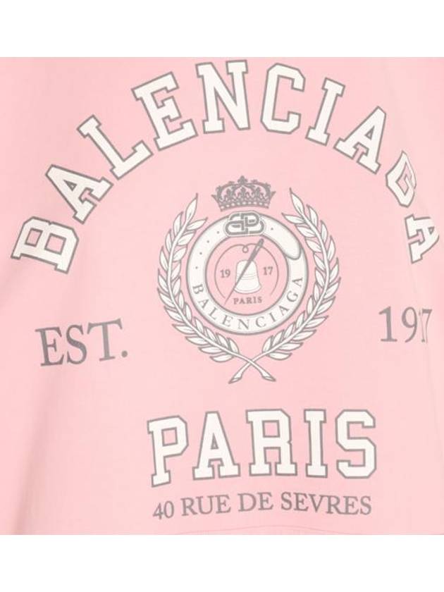 Luxury Balenciaga College Logo Hoodie Pink