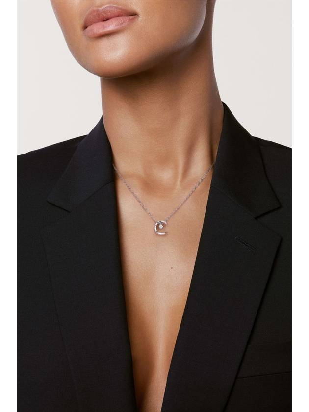 Coco Crush Diamond Pendant Necklace Silver Chanel