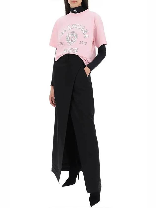 Luxury Balenciaga College 1917 Print Short Sleeve T-Shirt Pink