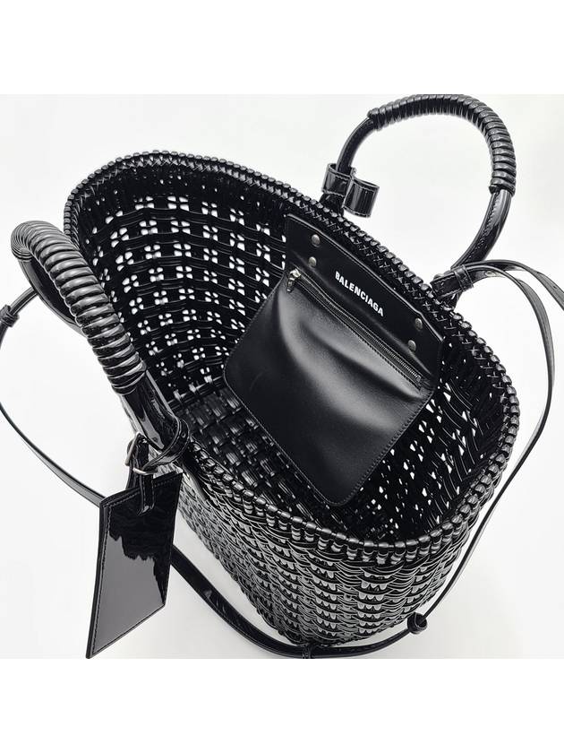 Luxury Balenciaga Bistro Strap Basket Small Tote Bag Black