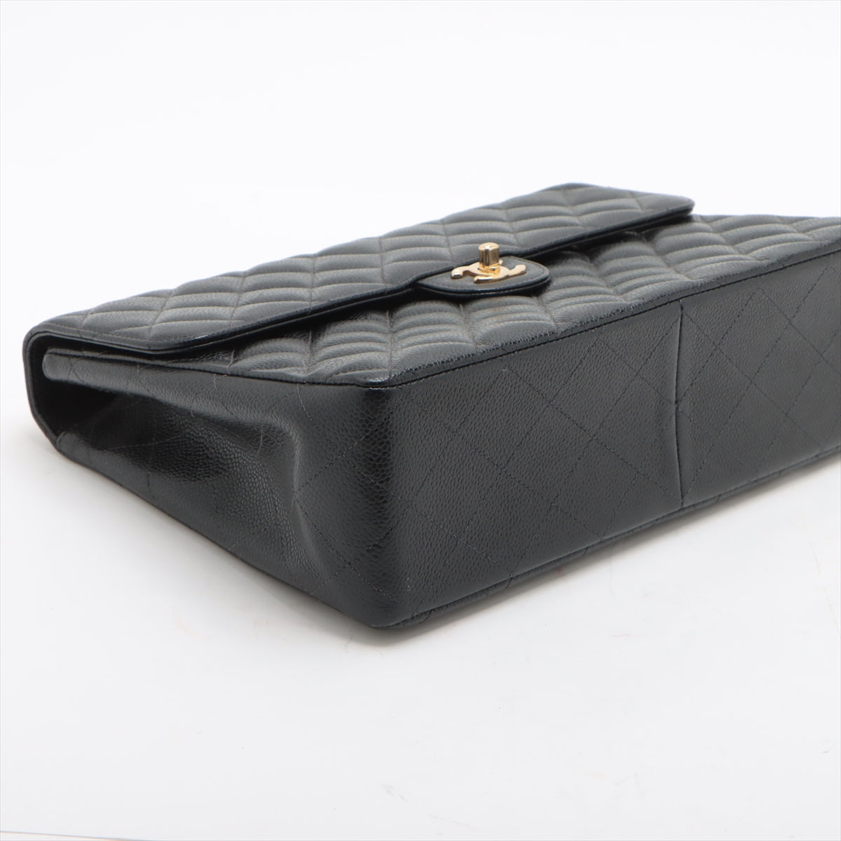 Chanel Decamatrasse 30 Caviar S Single Flap Double Chain Bag Black G 8th A58600