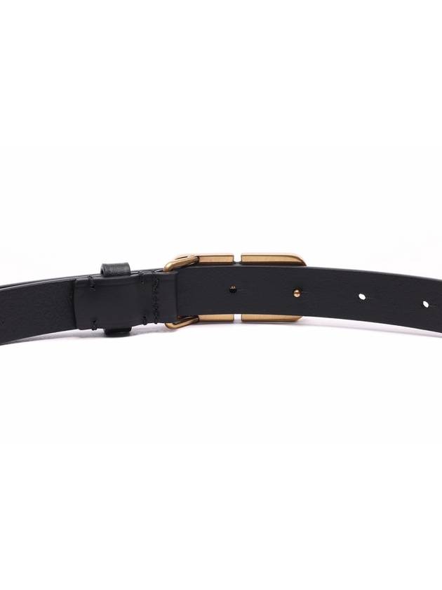 Luxury Balenciaga Hourglass Thin Leather Belt Black