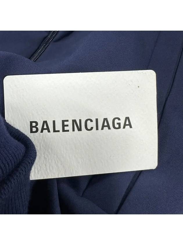 Luxury Balenciaga Logo Zip-Up Jacket Navy